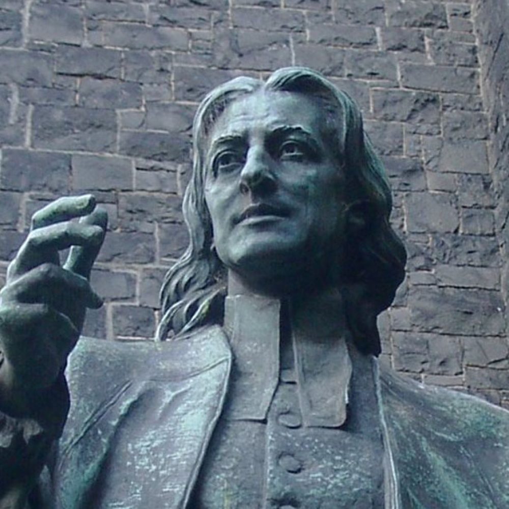 Estatua de John Wesley por Paul Raphael Montford, en Melbourne, Australia.
Foto de Adam Carr.